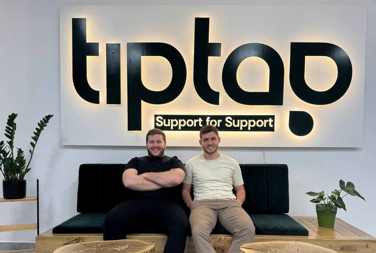 TipTap founders Dan and Djordje at the office