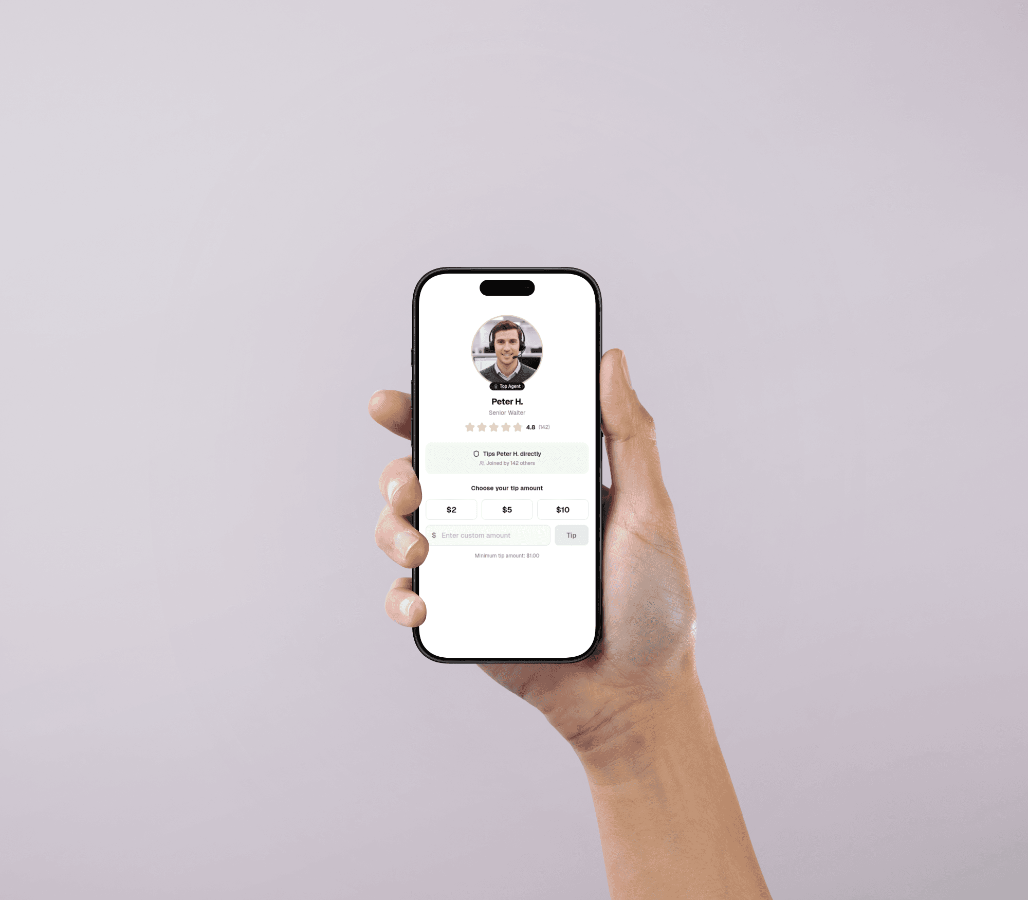 TipTap customer tipping experience on mobile